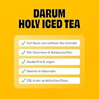 HOLY Iced Tea Pulver 'Mango x Passionfruit' – Zuckerfreier Eistee mit 50 Portionen - Früchtetee Pulver mit Antioxidantien & Relax Formel - Vegan mit 100% natürlichen Fruchtaromen – Ansicht 4