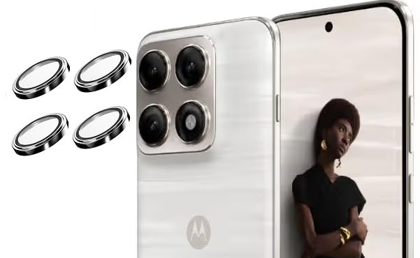For Motorola Moto Edge 70 Pro 5G Camera Lens Protector, Individual Metal Ring, [Strong Adsorption] Scratch Resistant Ultra-Thin HD Clear, 4Piece-SilverGrey