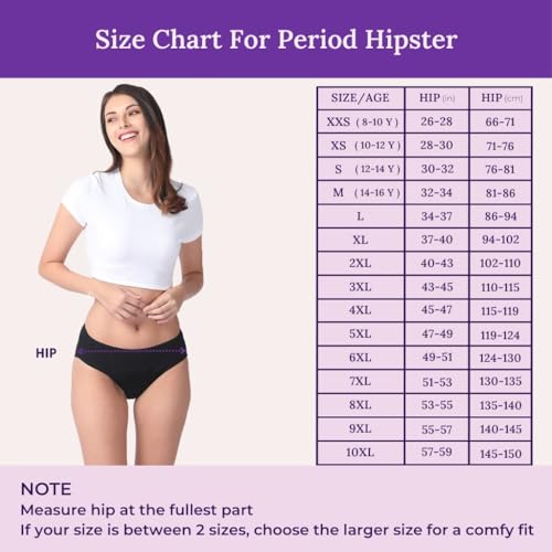 Image of ADIRA | Period Panty for Women | Hipster Fit Leakproof Panty for Periods | for School, Travel & Work | Low to Medium Flow | Use with Pad | Leakproof & Breathable | Pack of 1