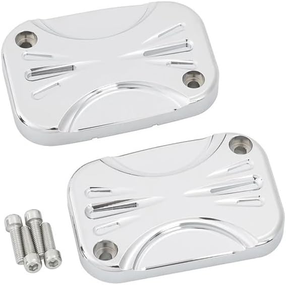 Front Brake Cap For Touring Road King Street Electra Glide Ultra V-Rod Night Rod Motorcycle CNC Brake Reservoir Master Cylinder Cover(Black white A)