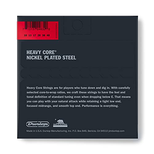 Jim Dunlop Dhcn1048 Heavy Core Guitar Strings, Heavy, .010–.048, 6 Strings/Set #TOP1