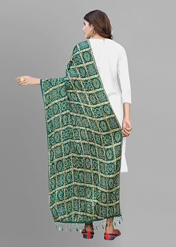 TRENDMALLS Women's Bandhej Chinon Silk Dupatta2
