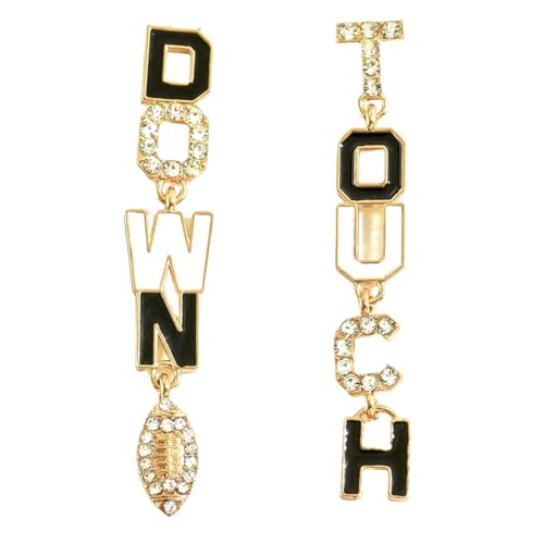 Colorful Touch Down Letter Dangle Earrings Dainty Sports Lover Football Earrings for Women Girls Jewelry