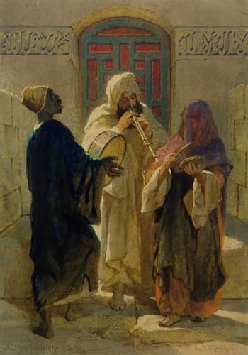 Cuadro i musicisti di strada del Cairo Carl Haag lienzo texturizado premium