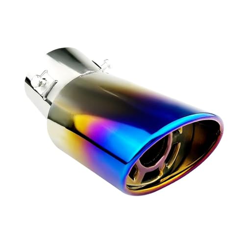 tpnidaii 車外用品 下向き式 マフラー カッター 排気管 エキゾーストチップ マフラー パイプ テールパイプ径38-53mm適応 口径2.5インチ 斜めカット 外装 パーツ ドレスアップ カスタム ステンレス製 (ブルー)