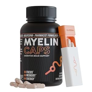 Myelin Caps Bundle with Caps Holder, Brain Health Supplement for Adults, Focus & Memory Supplements, Brain Health with AlphaSize, Memory & Cognitive Function Support, Non-GMO, 90 Capsules