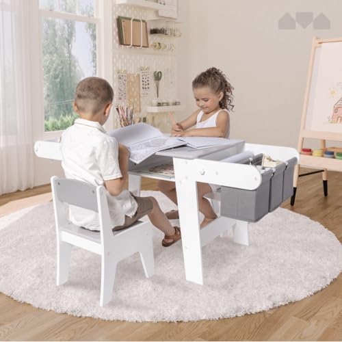 image for Milliard Kids Art Table Set with Chairs for Playroom, Toddler Craft an
