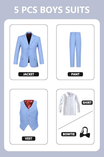 Image of Boys Suit for Kids Formal Slim Fit Tuxedo Suits Ring Bearer Outfit