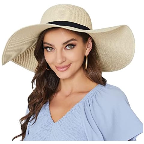 Naivlizer Wide Brim Straw Sun Hat Cover