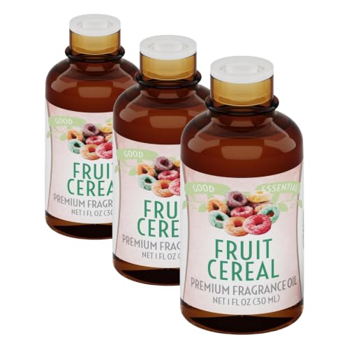 Image of Good Essential Professional Fruity Cereal Fragrance Oil 1 fl oz (30ml) for Candles, Soaps, Lotions, Perfume, Diffuser, Candle Making, Scented Oils (Pack of 3)