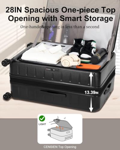 Image of CENSIEN Expandable Checked Luggage, 28 Inch Top Opening Trunk Suitcases