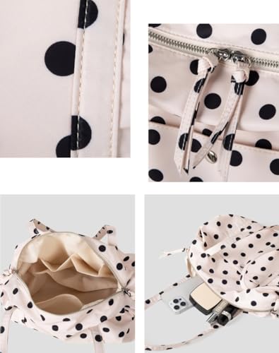 Bolso hobo flojo con estampado de lunares para mujer, bolso cruzado bajo el brazo, bolso de mano para viaje, trabajo y playa miniatura 6