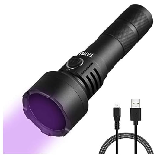 TATTU U2S UV Flashlight Rechargeable 365nm Black Light Torch with ZWB2 Filter, Blacklight 10W Ultraviolet LED Lamp with Micro USB Charging Cable