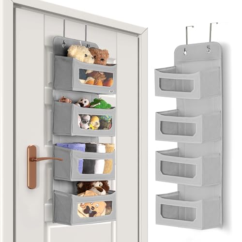 Image of Utopia Home Over The Door Organizer 4 Shelf Hanging Closet Organizers and Storage Organizer for Closet, RV Baby Kids Closet Door Organizers for Storage, Nursery, Bedroom (Grey)