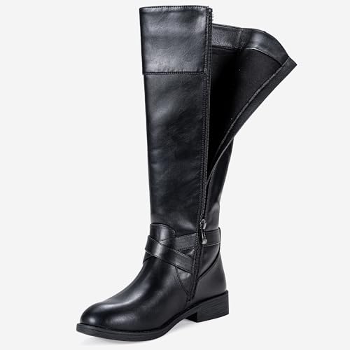 Vepose Women's Black Knee High Boots, Fashion Riding Tall Boot with Zipper, 948 Size 8 US - Calf Boots (CJY948 Black 08)