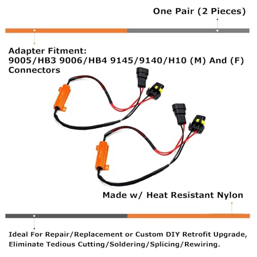Kit decodificador resistivo iJDMTOY para luces LED 9005/9006/H10 miniatura 2