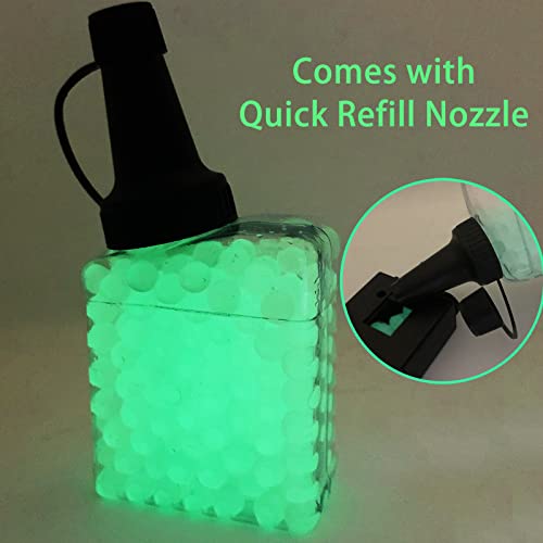 Alkista Glow In The Dark Gel Ball Blaster Ammo, 4 Bottles 7Mm-8Mm Gel Water Beads Splatter Balls Refill, Compatible With Gel Blaster And Orbeez Gun (4 Bottles, With Nozzle&Drain Bag) #TOP4