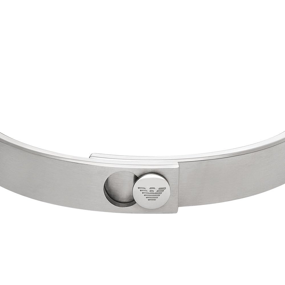 Emporio Armani Bracciale da uomo in acciaio inossidabile con chiusura a cursore