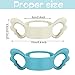 3 Pack Baby Bottle Handles Silicone Wide Neck Feeding Handle Easy Grip Lightweight Bottle Handle Small Hand Gripping (Pink, Light Gray,Blue)