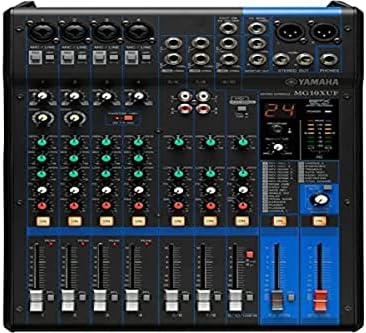 YAMAHA MG10XU (Fader Version) Analog Mixing Console - Compact Mixer with 10 Input Channels, SPX Digital Effects, USB Audio Functions and D-PRE Mic Preamps (Model No:MG10XUF), Black
