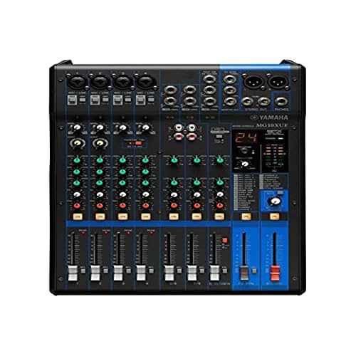 Yamaha MG10XU - Mezclador compacto (versión fader) de 10 canales, preamplificadores de micro D-PRE, efectos SPX y funciones Audio USB