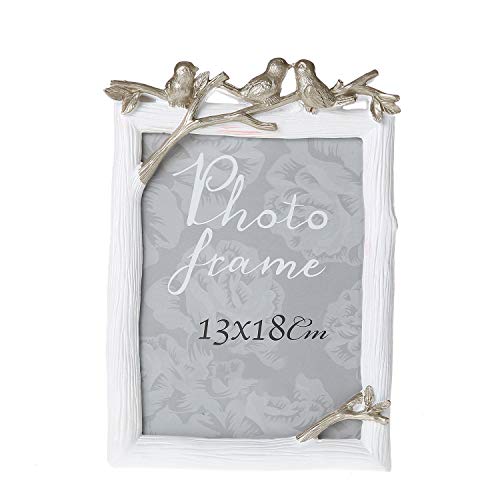 Behome Classic Picture Frame with High Definition Glass and Resin Birds Decor