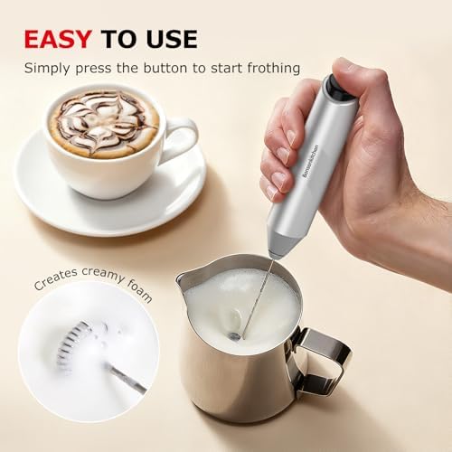 Bonsenkitchen Milk Frother with Stand for Coffee, Battery Operated Frother - 3