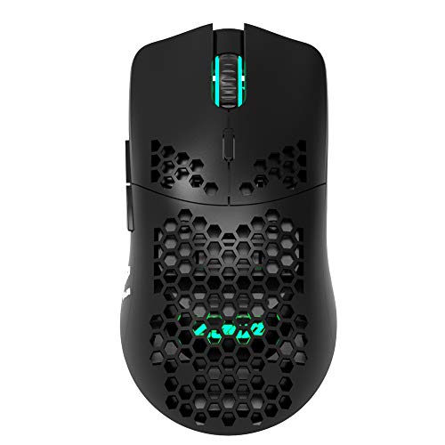 Entweg Souris AJ390 Souris de Jeu Filaire USB avec 7 Touches DPI Ergonomique Design Ergonomique Excavation en nid d'abeille Design Noir Cover
