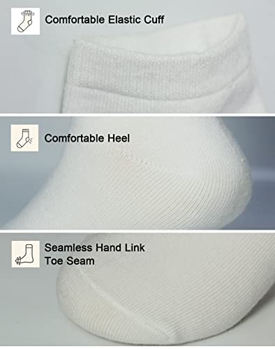Boys and Girls Low Cut Sock White Color Ankle Socks School Socks for Kids 10 pack2