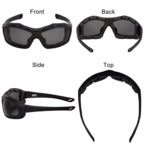 WYND Blocker Motorcycle Riding Glasses Extreme Sports Wrap Sunglasses (Black/Smoke)2
