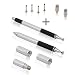 The Friendly Swede 3-in-1 Hybrid Pen, Capacitive Fiber and Fine Point Disc Stylus, with Ballpoint end and Replaceable tips in Gift Box (2 Pack) (Silver)