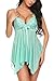 Produktbild Avidlove Sexy Negligee Babydoll Unregelmäßiger Hem Nachtwäsche Spitze Dessous Kleid Nachthemd Lingerie Nachtkleid Reizwäsche G-String Sleepwear, A Grün, XL