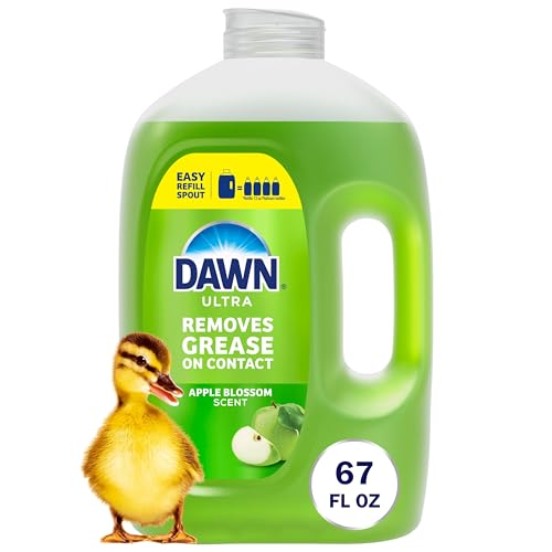 Dawn Ultra Dish Soap Refill Jug, Large Size Liquid Dishwashing Detergent, Powerful Dish Soap for Grease, Apple Blossom Scent, 67oz - image 1
