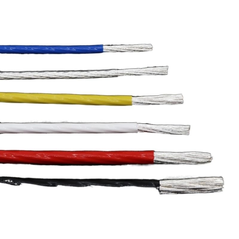 GatherTOOL 5 M/pz Filo PTFE 32/30/28/26/24/22/20/18/16/14AWG Ultra Fine Micro Litz Fili PTFE Film Avvolgimento Wrap Fai Da Te Cavo In Rame Placcato Argento (Color : Blue, Size : 32AWG - Foto 3