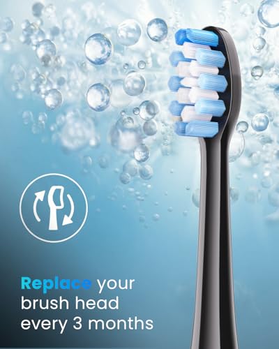 Image of Onlyone Replacement Toothbrush Heads, Electric Toothbrush Heads Refills, Black, 8 Pack