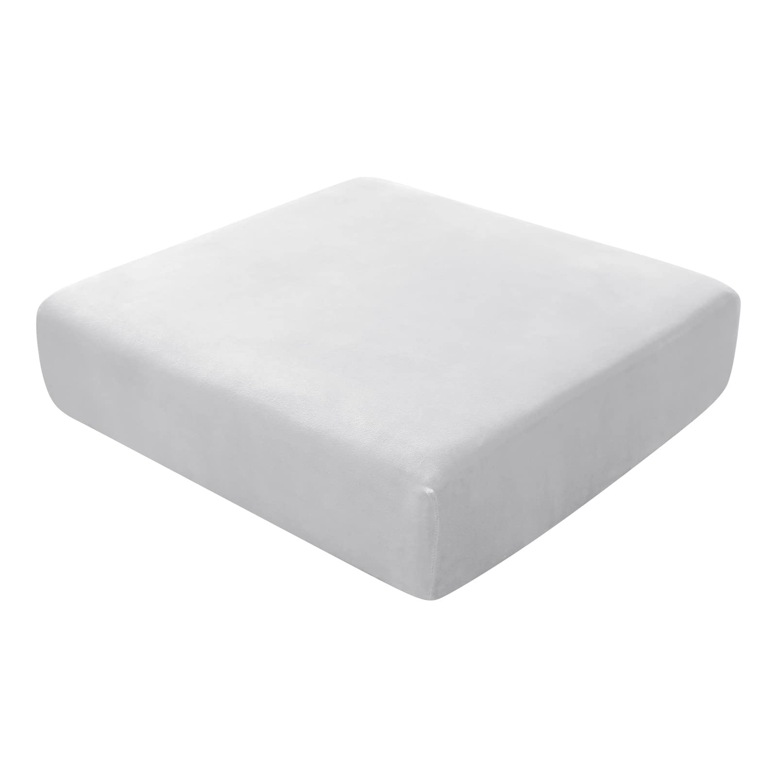 BXFUL Sofa Seat Cushion Covers, Sofa Cushion Slipcovers Stretch Velvet, Couch Cushion Covers Replacement for Individual Cushion with Elastic Fabric (4-Seater,Light Grey)