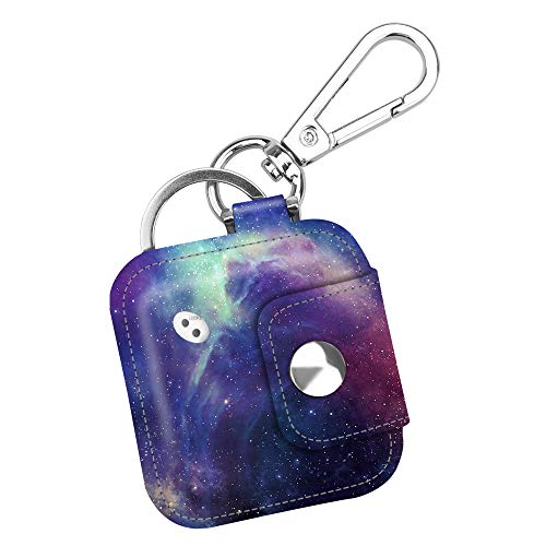 Fintie Tile Mate/Sport/Style Case with Carabiner Keychain, Anti-Scratch Vegan Leather Protective Cover for Tile Key Finder Phone Finder, Galaxy