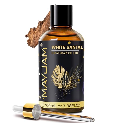 MAYJAM Huile Santal Blanc 100ml, Premium Huile Parfumée Santal Blanc Pour Diffuseur D'Huiles Essentielles, Aromathérapie, DIY