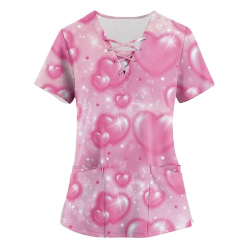 Kasaks Altenpflege Damen Care Sport Oberteile Damen Kasacks Damen Arbeitskleidung Pflege Damen Kasack Damen Pflege Günstig Kasack Damen Pflege Günstig Oversize Shirt Damen Tunika(2-Purple Pink,5XL)