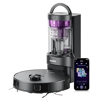 Eureka E20 Robot Vacuum with Bagless Self Emptying Station, Robotic Vacuum and Mop Combo, 45-Day Capacity, Upgraded 8000Pa Suction and Anti Hair-Tangling Brush, LiDAR Navigation, App Control