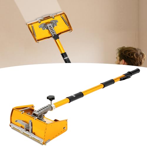 Drywall Flat Finishing Box Set 10-Inch Wide Drywall Taping Tool Professional 40-64 Adjustable Handle Finishing Scraping Head Angle Aluminum Compound Mud Taping Tools