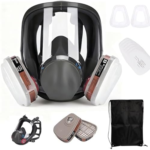 Reusable Half Face Mask, with Filters, Anti-Fog Glasses, Adjustab...