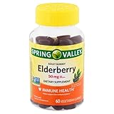 Nick & Hannah Spring Valley Elderberry Dietary Supplement, Adult Gummies, 60 ct + 1 Mini Pill Container (Color Varies)