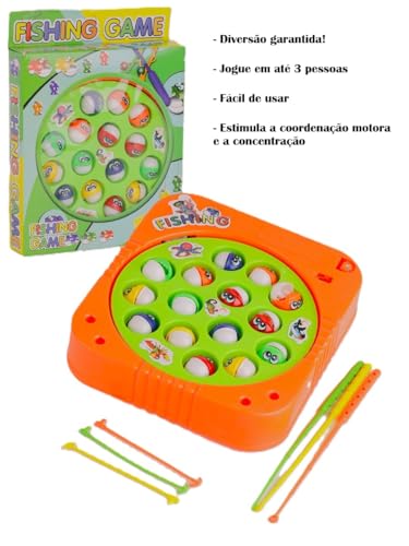 Brinquedo Jogo Pega Peixe Pesca Maluca Pescaria Infantil Fishing Game Inclui 3 Varas Estimula Concen