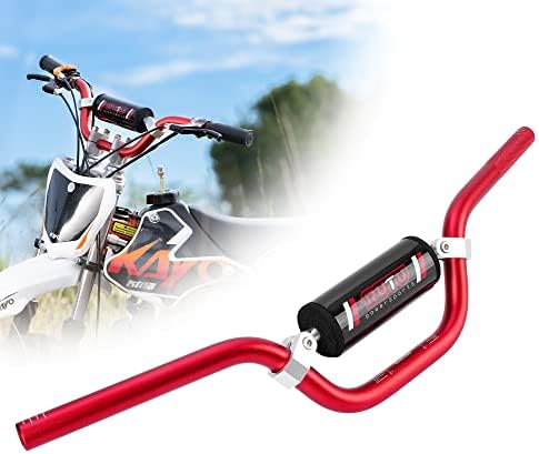7/8 inch Handlebar for 49-70cc Kids Dirt Bike,RUTU Heavy Duty Handle Bars with Crossbar Foam Pad, 2 Stroke ATVS Dirt Bike KX, Electric Bicycle Scooter - 6061 Aluminum Heat Treatment - Red