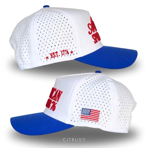 Image of CITRUSY Athletic Trucker Golf Hat | Performance Mens 5 Panel Cap | Cool Breathable Waterproof Workout Running Snapback