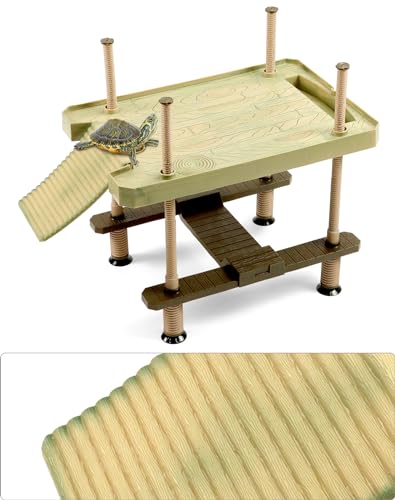 QWORK® Große Schwimmende Schildkröten Pier und Basking-Plattform, landschildkröten zubehör, für Aquarien und Terrarien, 40.5cm x28cm