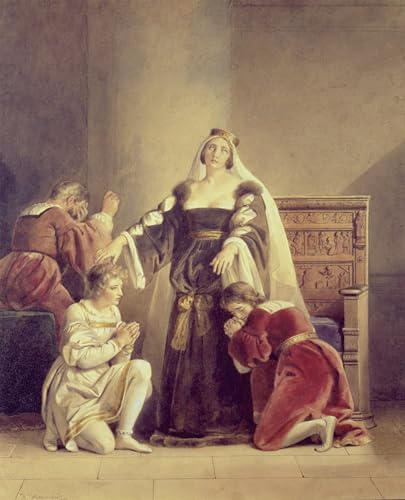 Portrait Evariste La reine Elizabeth fait ses adieux à ses fils Toile 60x90cm