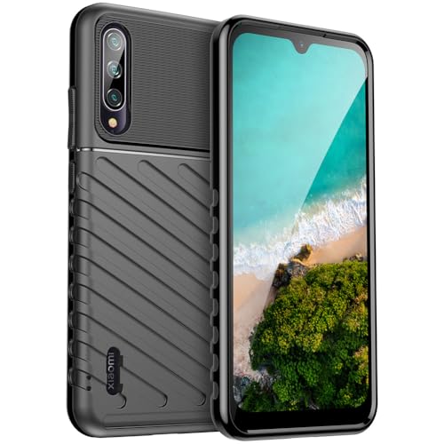 HTXWXJC Phone Case for Xiaomi Mi 9 Lite Case, Xiaomi Mi CC9 Case, M1904F3BG Shockproof Cover TPU Protective Cases Anti-Scratch Military Grade Cover for Xiaomi Mi 9 Lite Black