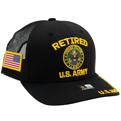 Image of Retired US Army Veteran Hat Official Licensed Army Hat, Adjustable Baseball Cap for Men Tactical Hat